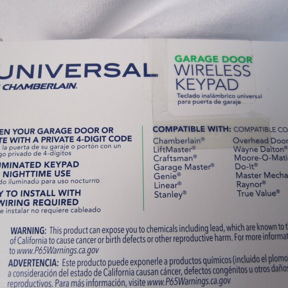 Chamberlain Universal Wireless Garage Door Keypad KLIK2C-P2 - Open Box - Picture 5 of 9